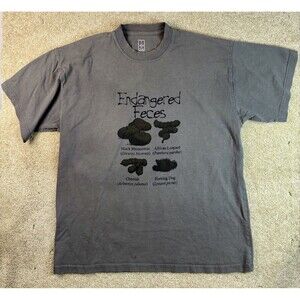 Endangered Feces Humorous Funny Animal T Shirt Freak Tanzania Large Distressed